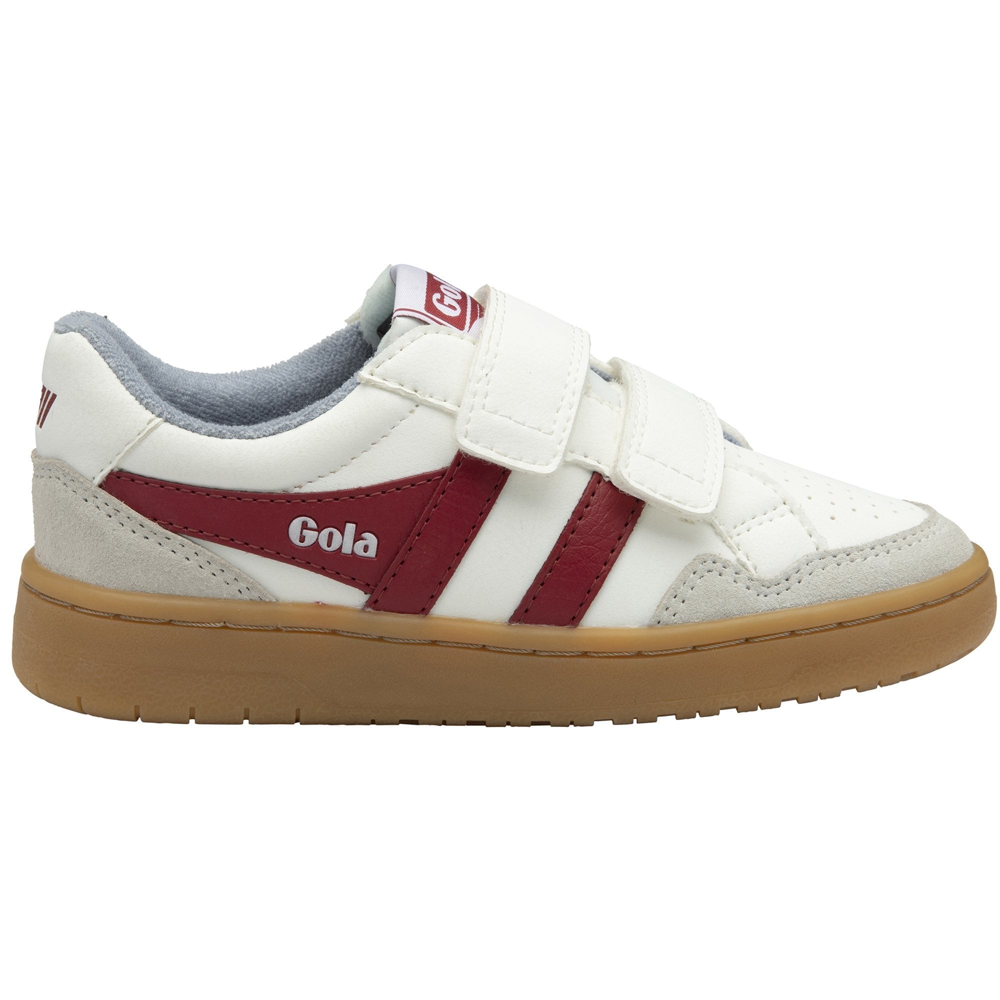 Gola Classics Kids' Eagle Strap Sneakers - White/Deep Red/Air/Gum