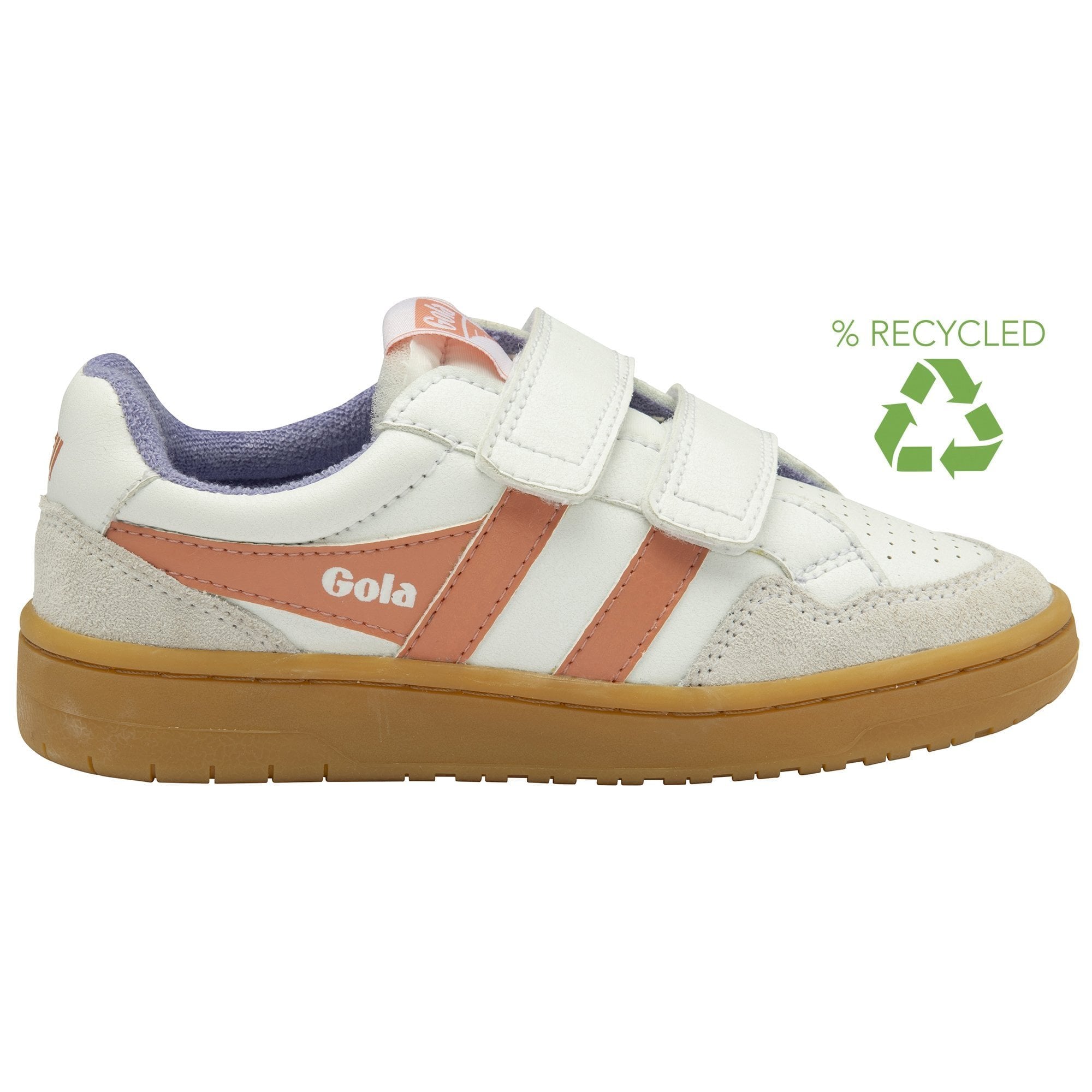 Gola Classics Kids' Eagle Strap Sneakers - White/Terracotta/Wisteria/Gum