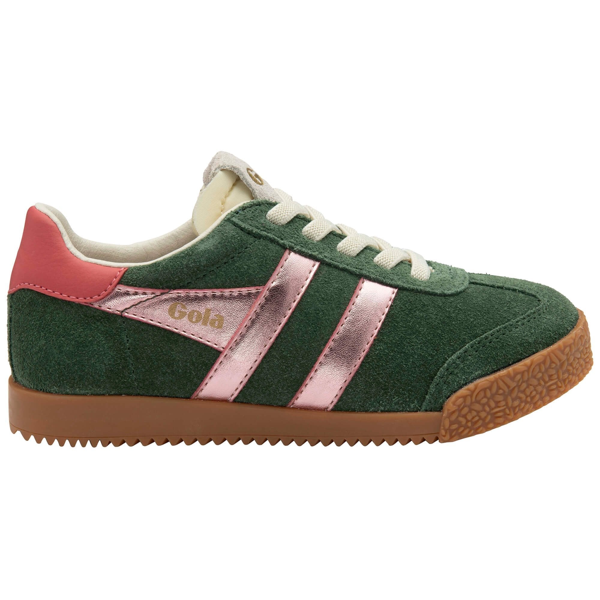 Gola Classics Kids' Elan Glitz Sneakers - Evergreen/Pink/Coral