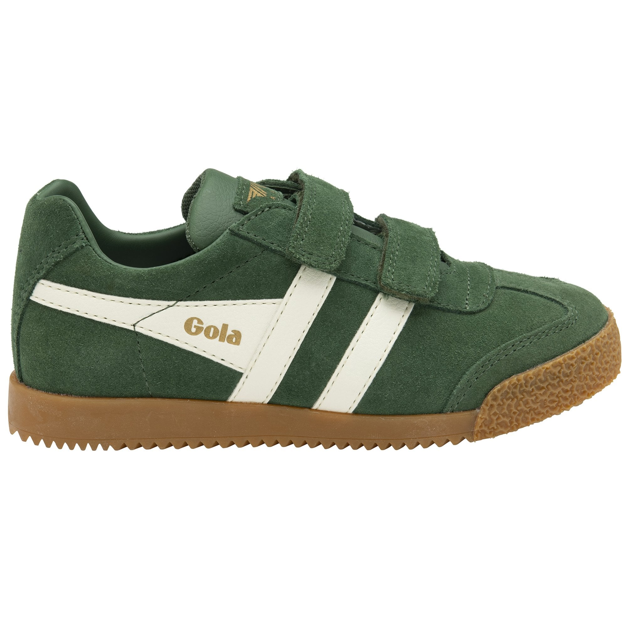 Gola Classics Kids' Harrier Strap Sneakers - Evergreen/Off White