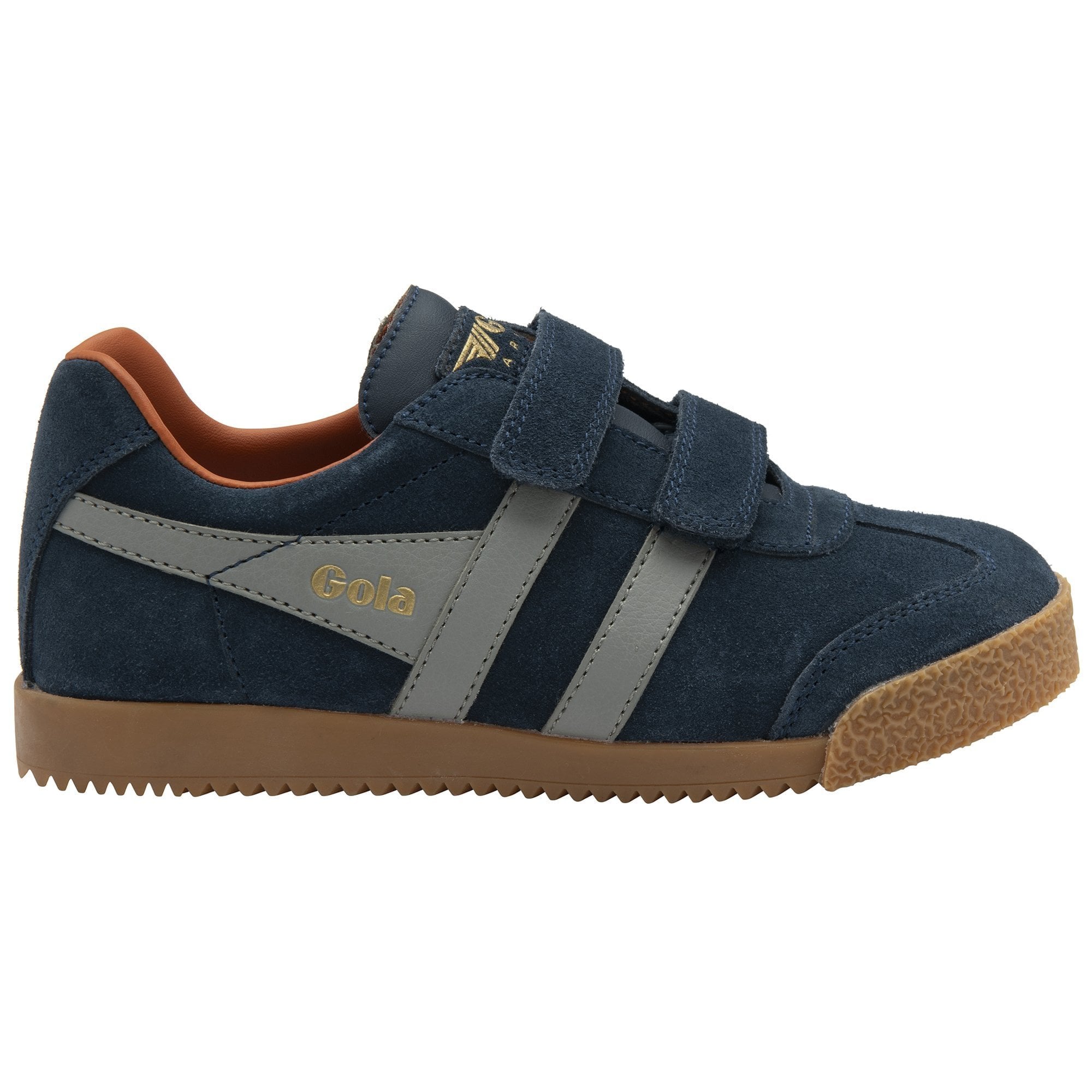 Gola Classics Kids' Harrier Strap Sneakers - Navy/Cement/Moody Orange