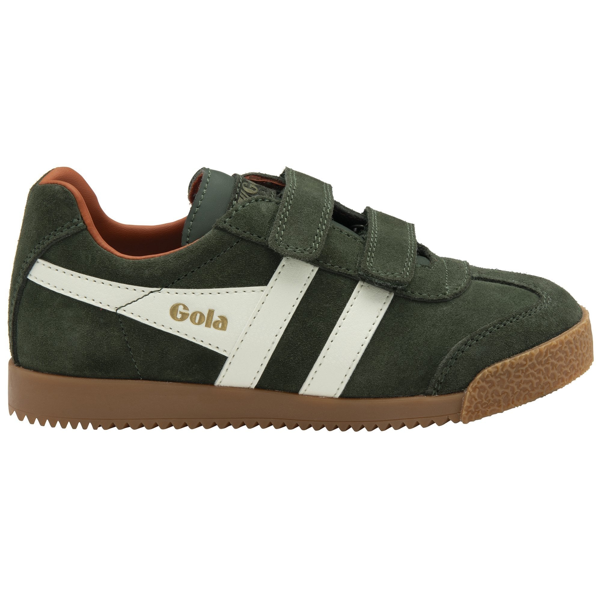 Gola Classics Kids' Harrier Strap Sneakers - Dark Khaki/Off White/Moody Orange