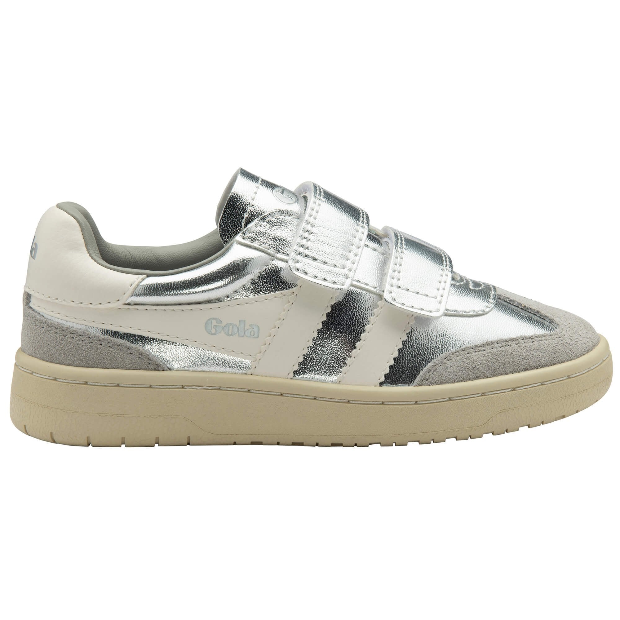 Gola Classics Kids' Viper Glimmer Strap Sneakers - Silver/Off White