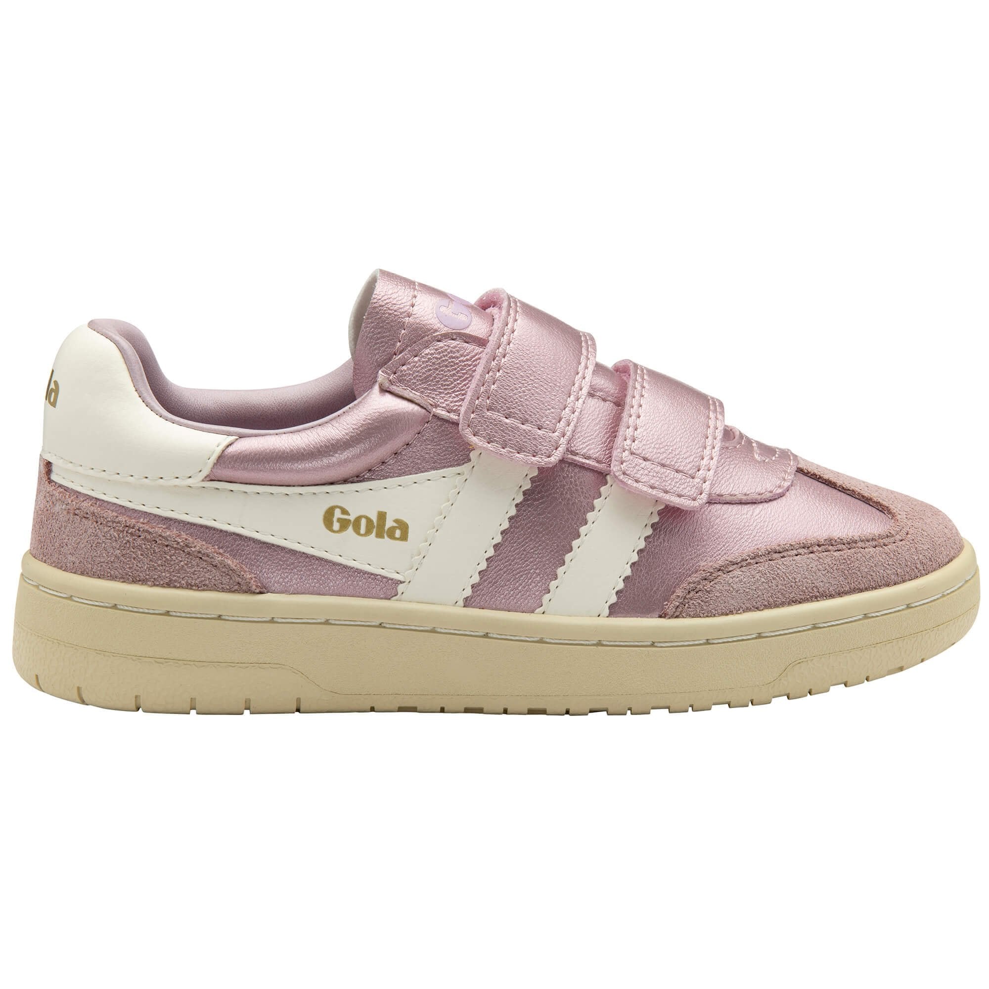 Gola Classics Kids' Viper Glimmer Strap Sneakers - Pastel Pink/Off White