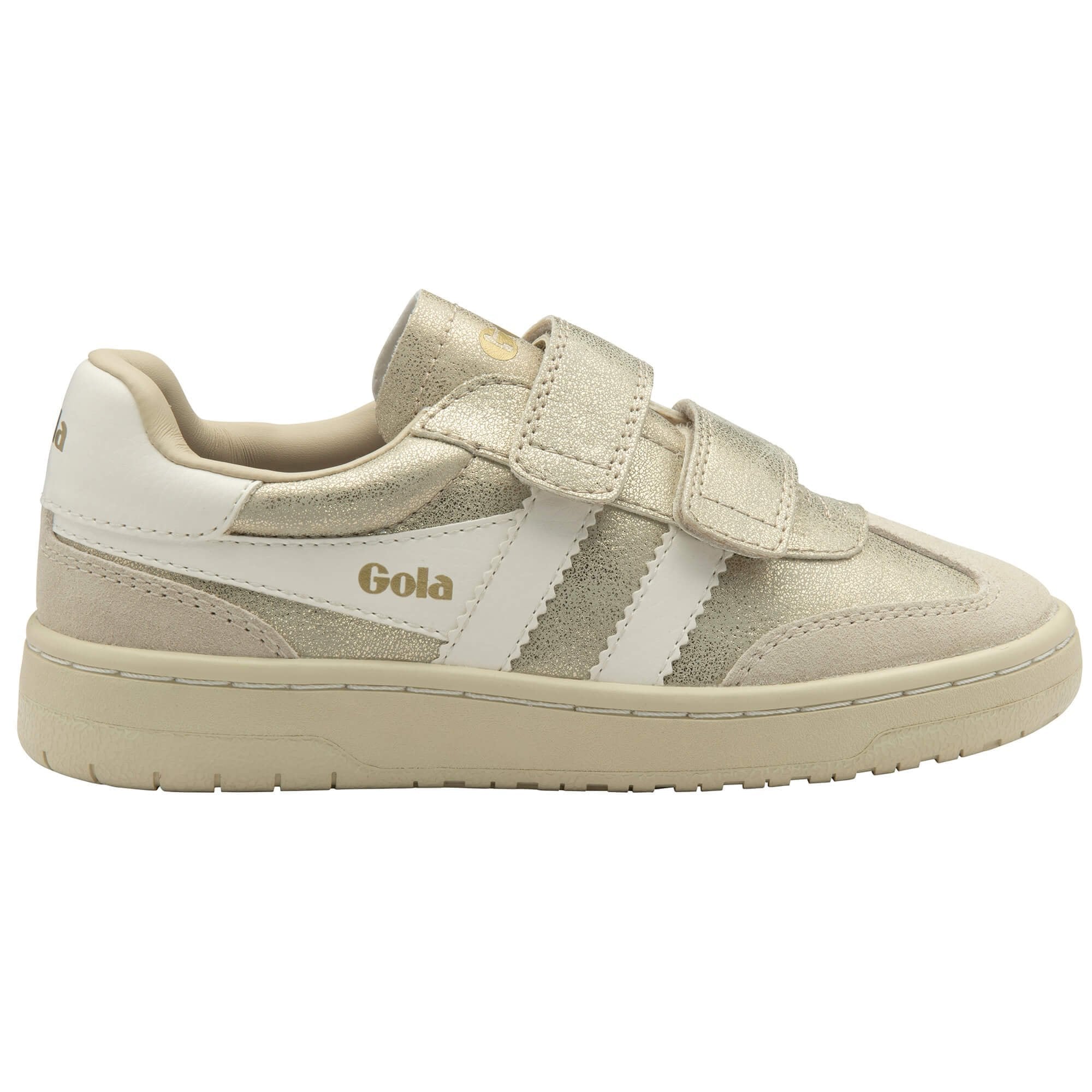 Gola Classics Kids' Viper Glimmer Strap Sneakers - Gold/Off White