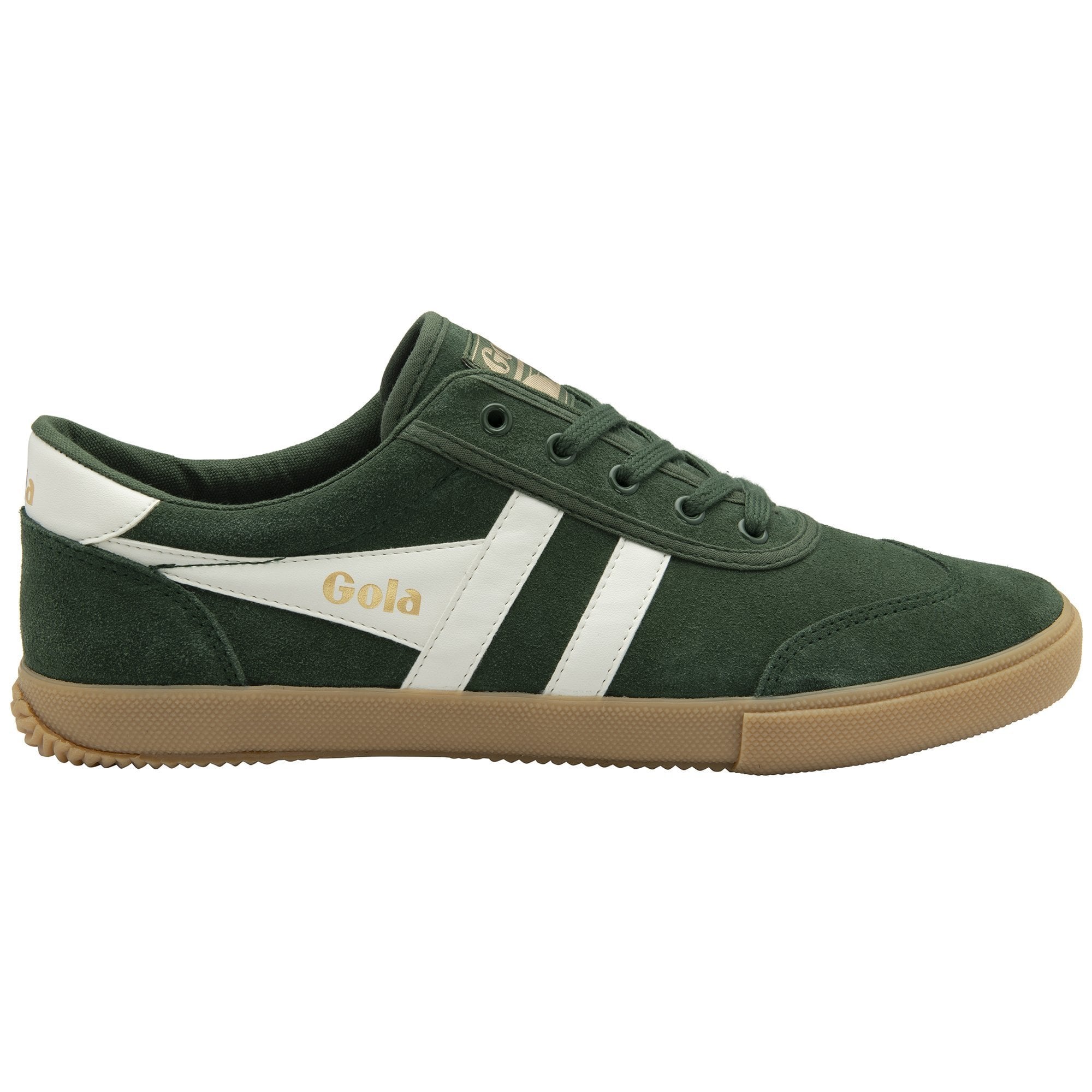 Gola Classics Men's Badminton Suede Plimsoll Sneakers - Evergreen/Off White/Gum