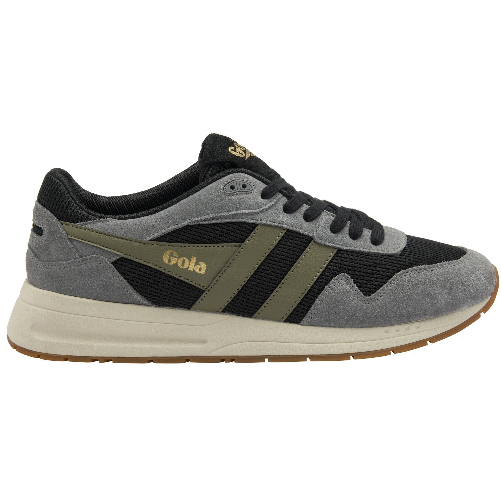 Gola Classics Men's Delta Sneakers - Black/Ash/Khaki
