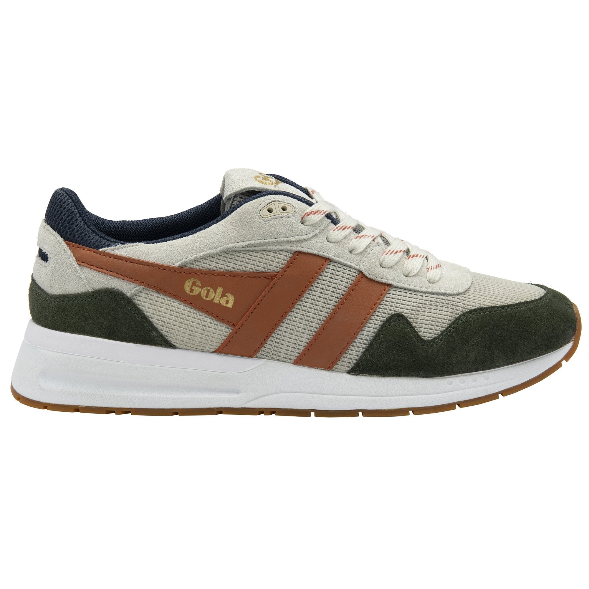 Gola Classics Men's Delta Sneakers - Off White/Dark Khaki/Moody Orange