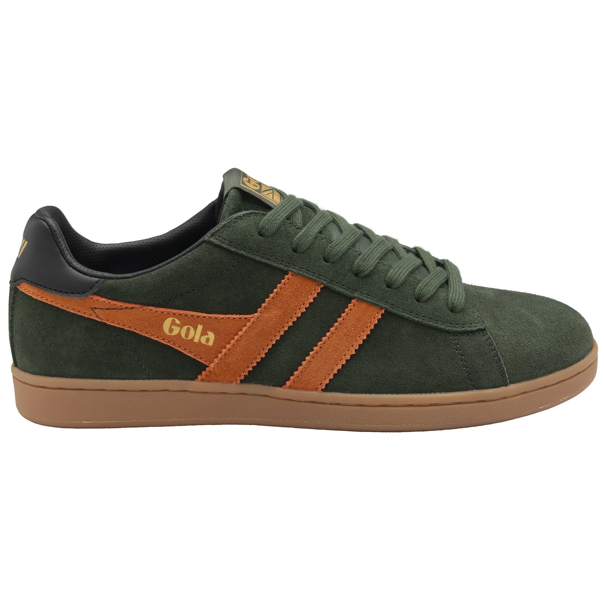 Gola Classics Men's Equipe II Suede Sneakers - Dark Khaki/Moody Orange/Black