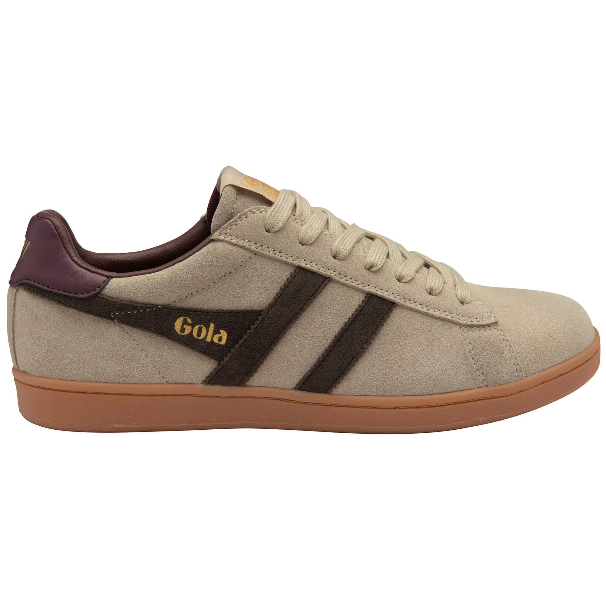 Gola Classics Men's Equipe II Suede Sneakers - Bone/Mocha/Red Ochre