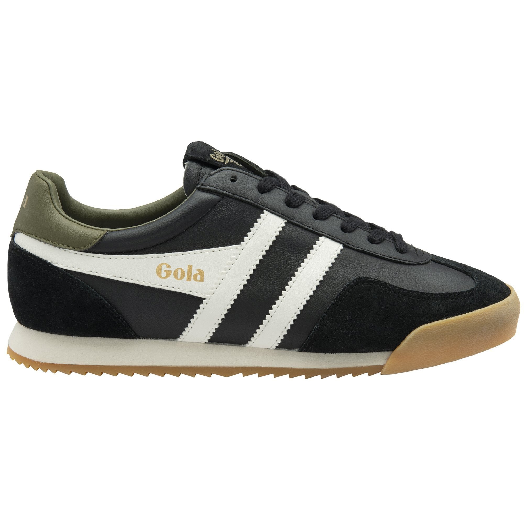 Gola Classics Men's Europa Leather Sneakers - Black/Off White/Khaki