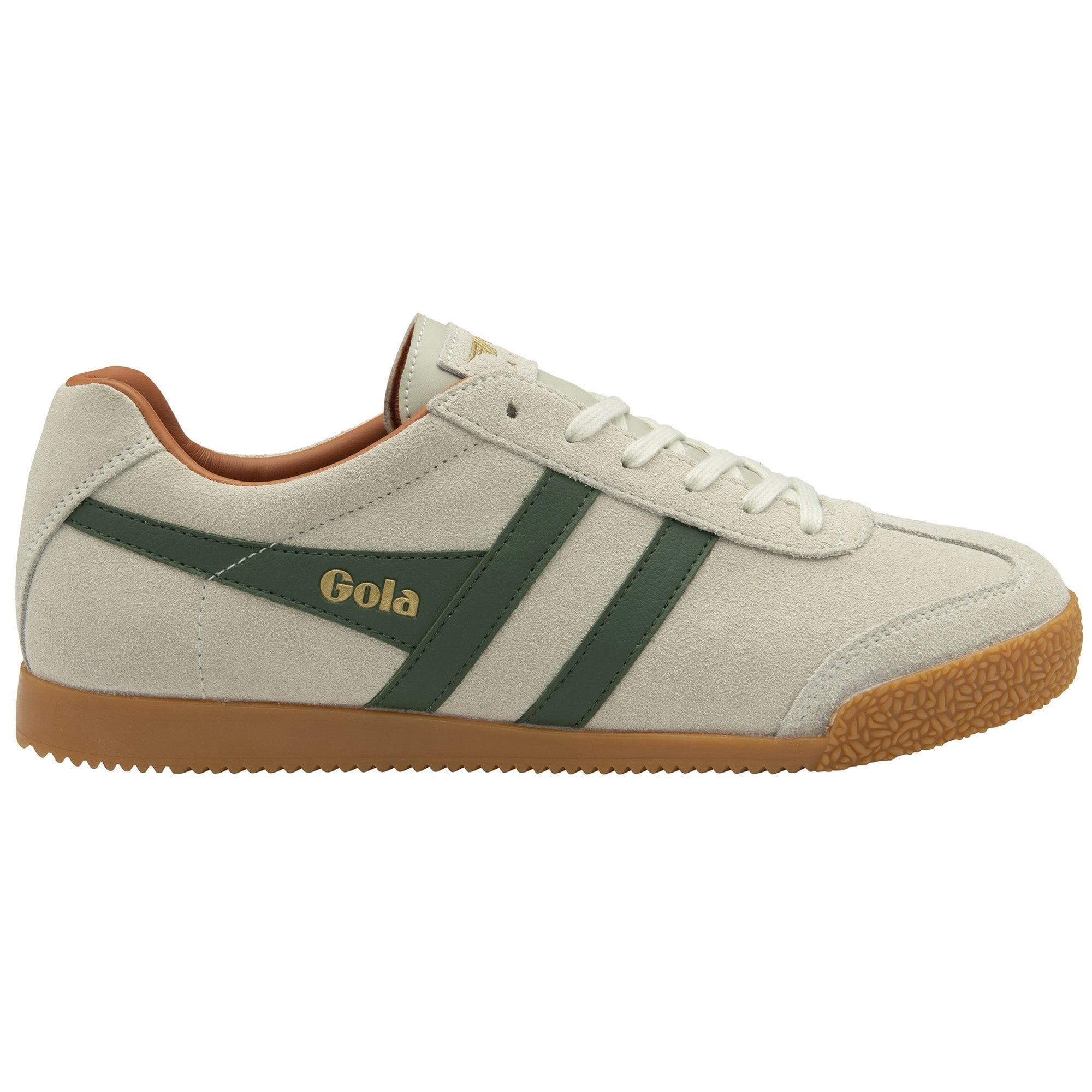 Gola Classics Men's Harrier Suede Sneakers - Off White/Evergreen/Moody Orange