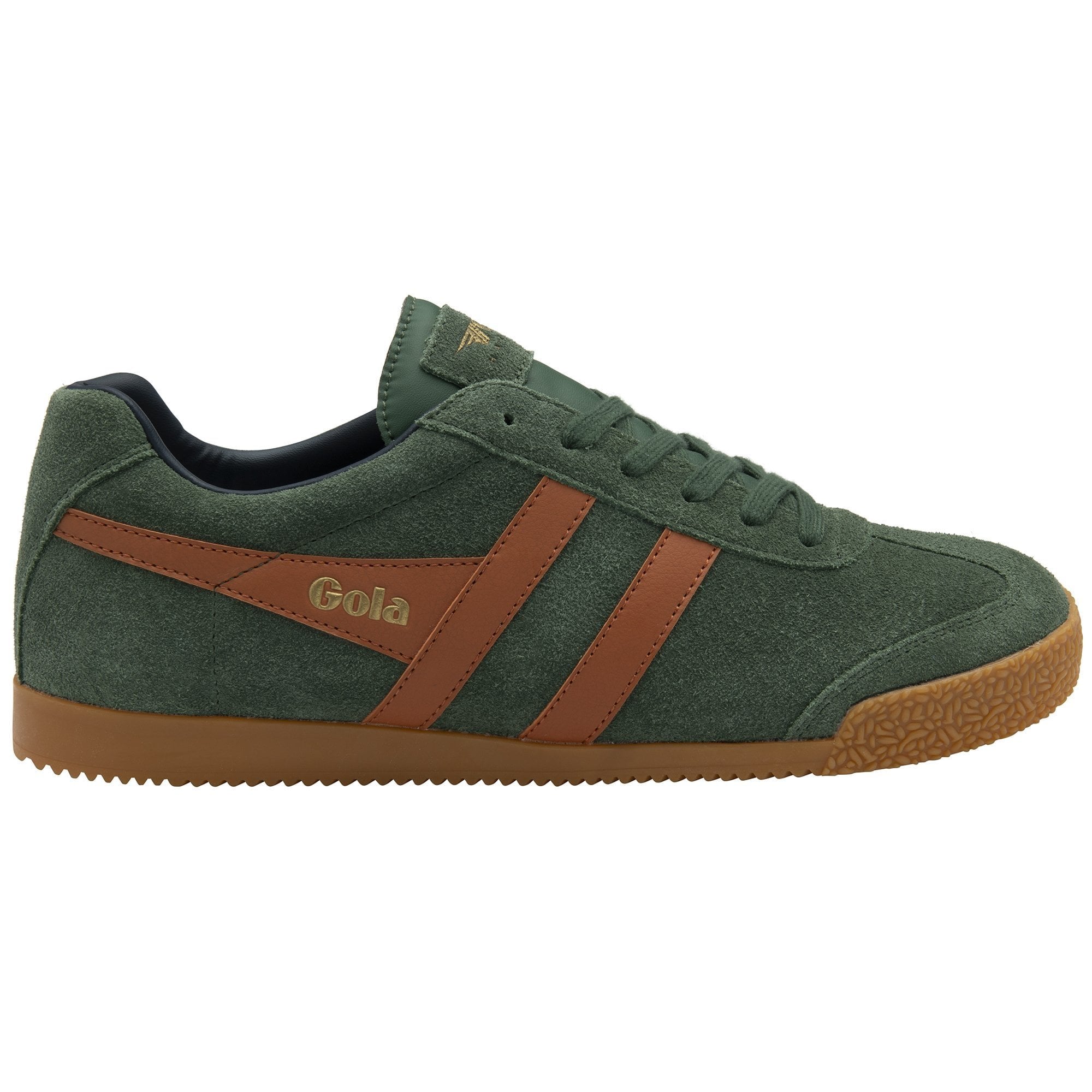 Gola Classics Men's Harrier Suede Sneakers - Evergreen/Moody Orange/Navy