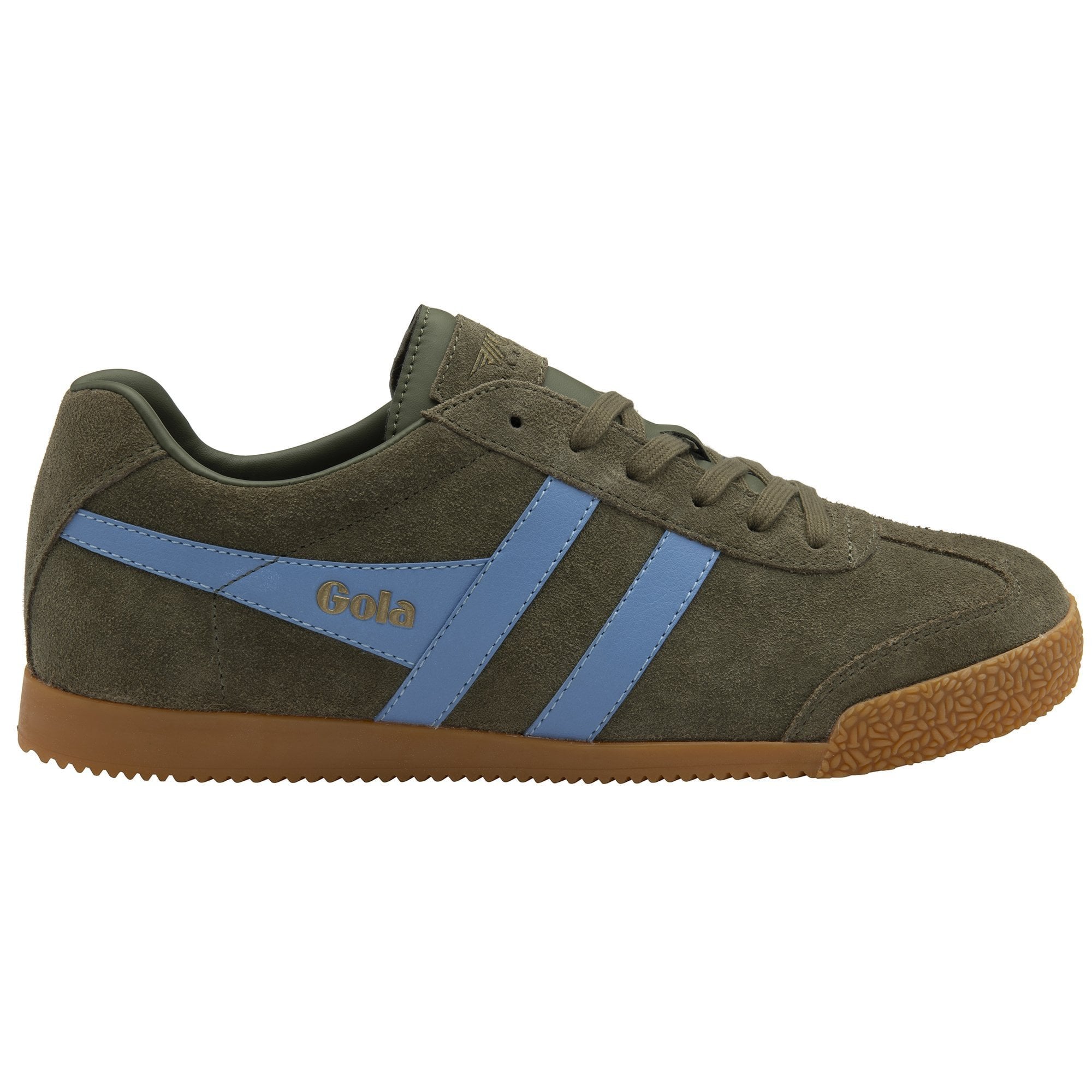 Gola Classics Men's Harrier Suede Sneakers - Khaki/Vista Blue