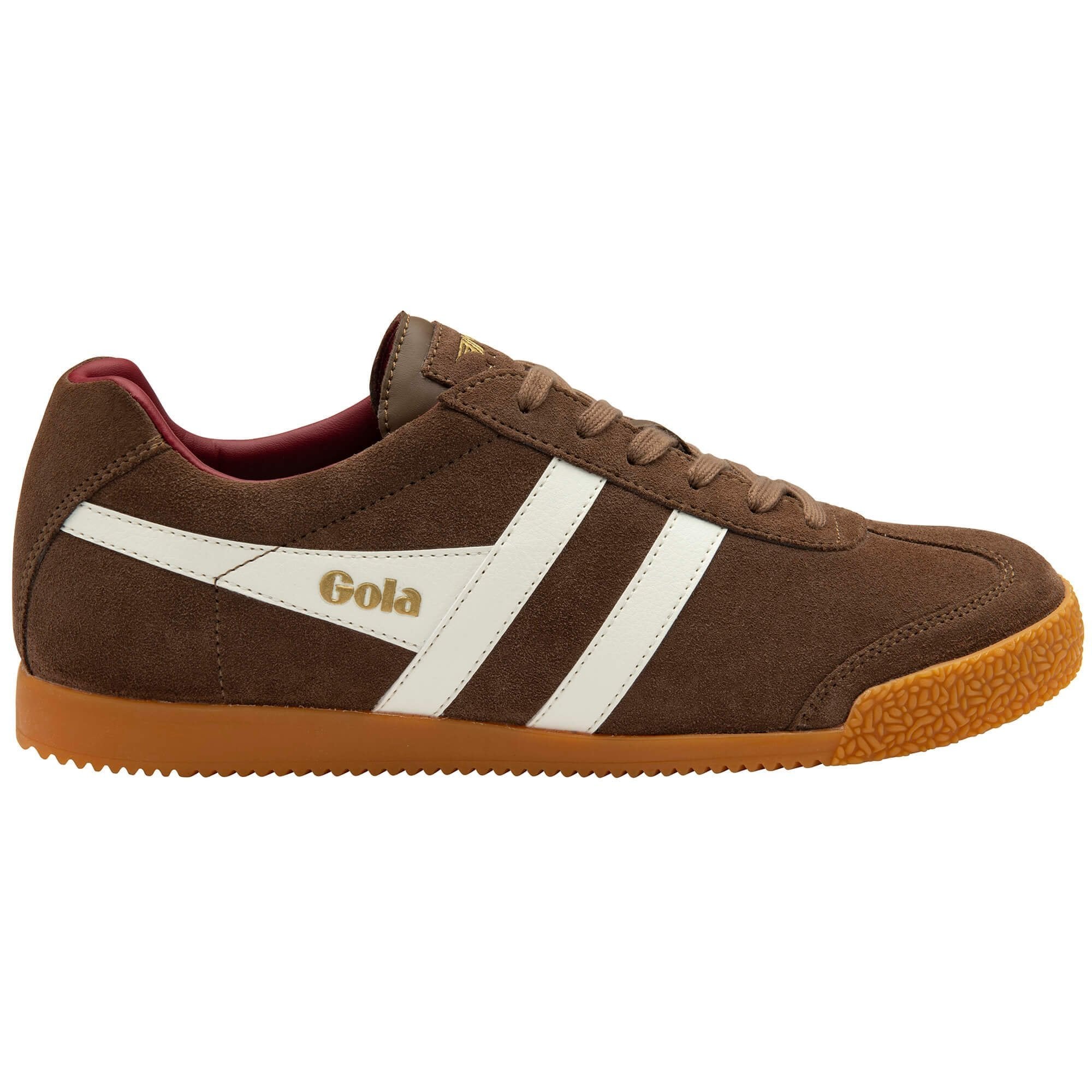 Gola Classics Men's Harrier Suede Sneakers - Otter/Off White/Deep Red
