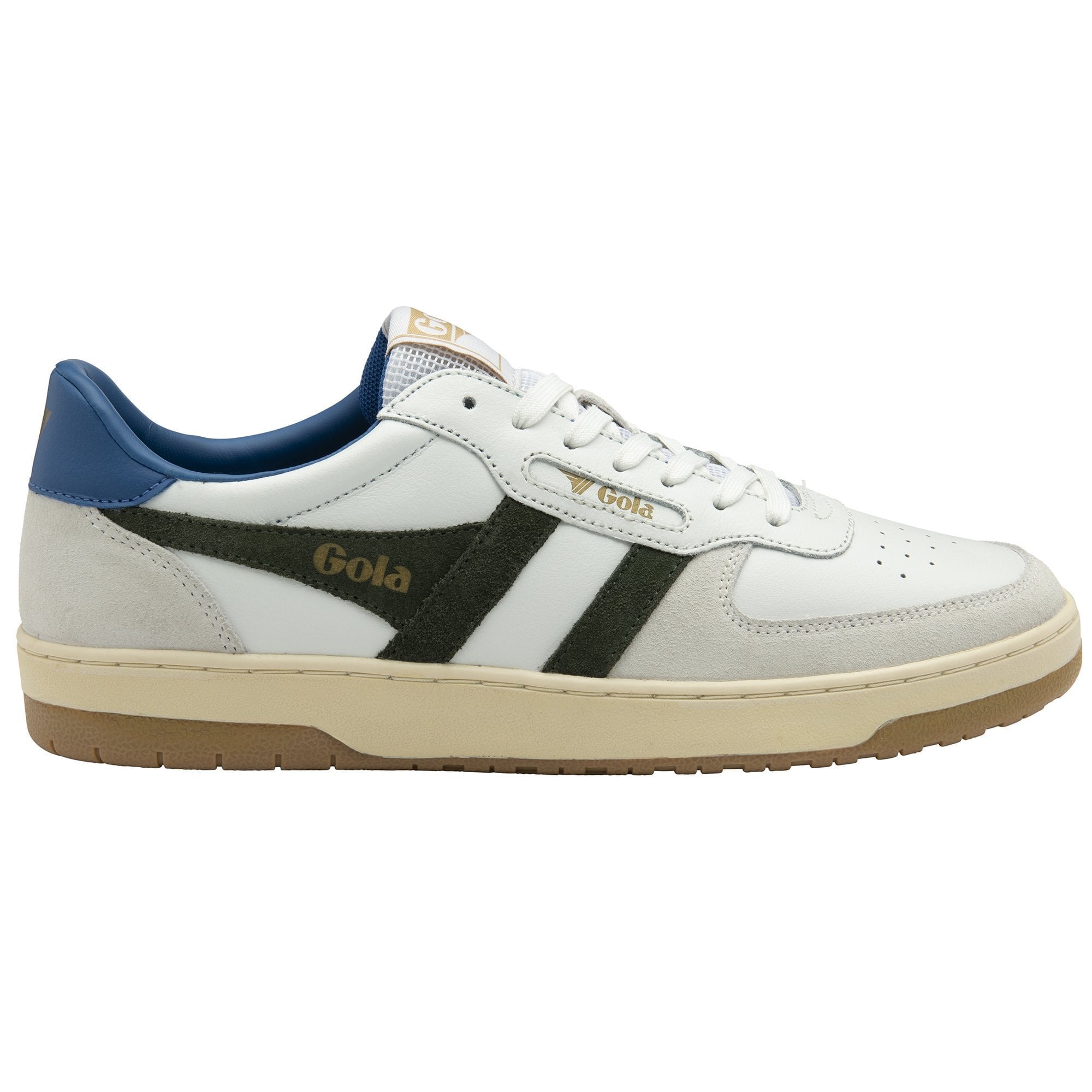 Gola Classics Men's Hawk Sneakers - White/Dark Khaki/Sapphire