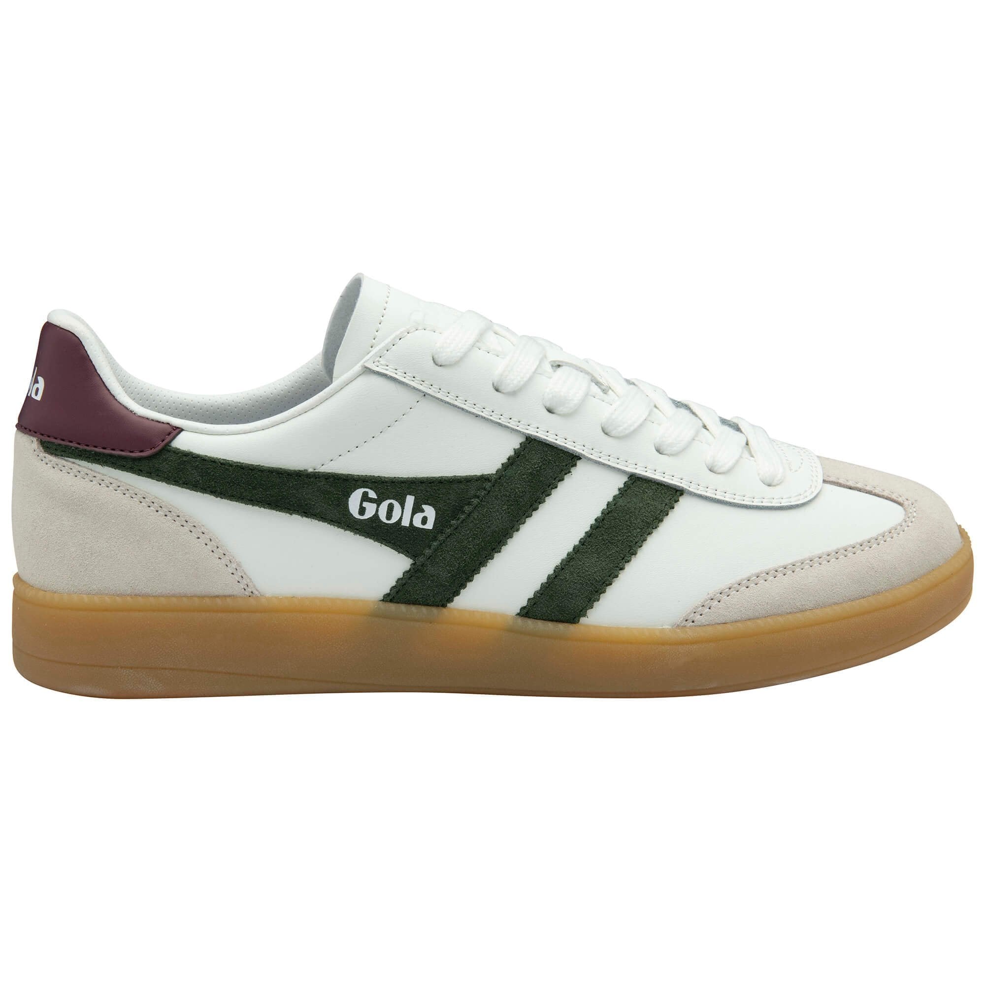 Gola Classics Men's Viper Leather Sneakers - White/Dark Khaki/Burgundy/Gum