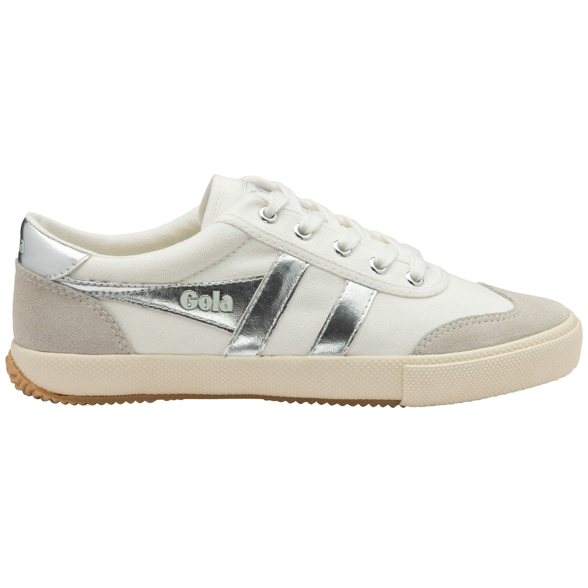 Gola Classics Women's Badminton Plimsoll Sneakers - Off White/Silver
