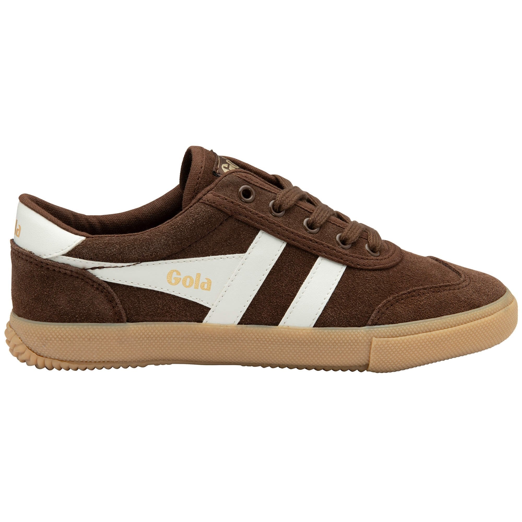Gola Classics Women's Badminton Suede Plimsoll Sneakers - Dark Brown/Off White/Gum