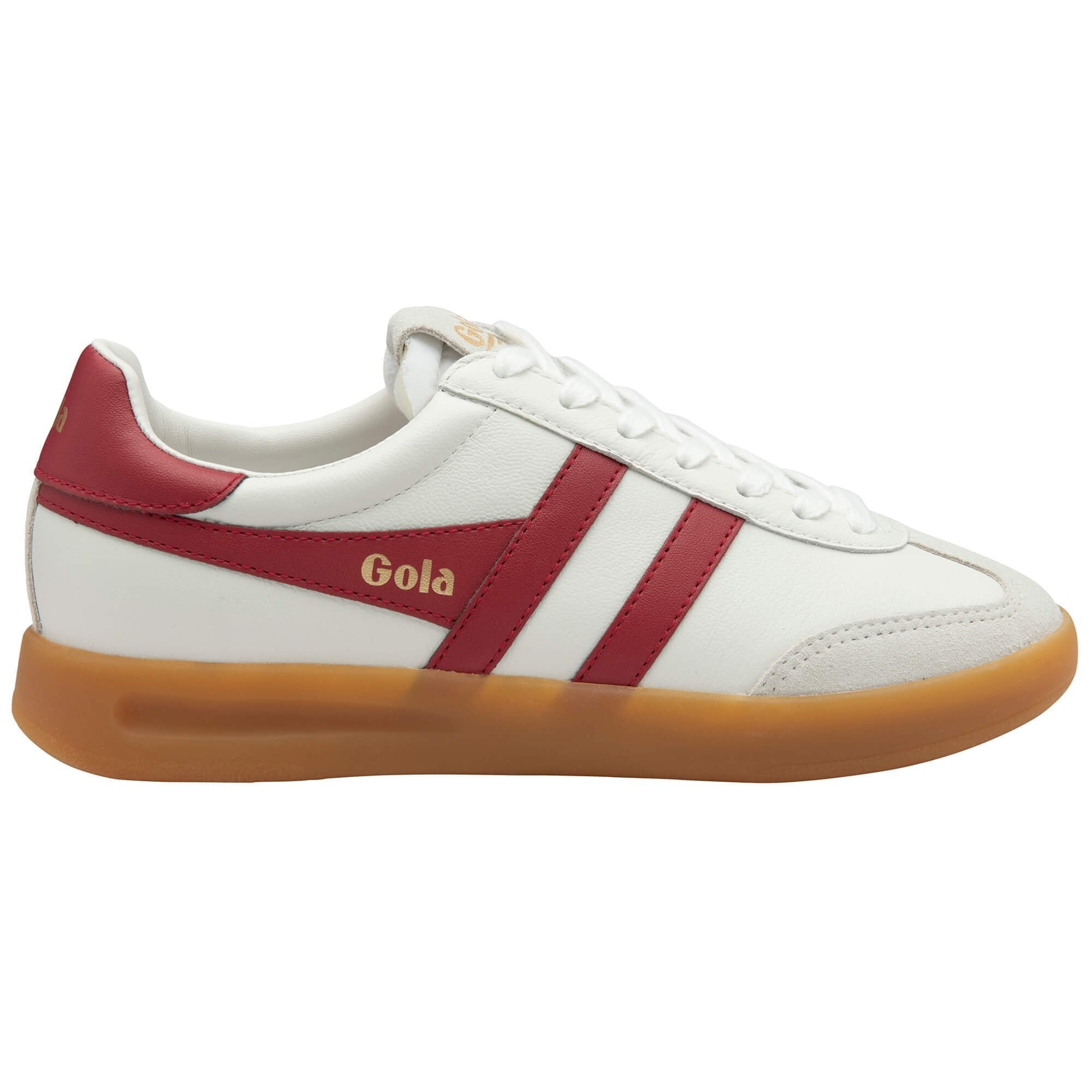 Gola Classics Women's Cyclone Leather Sneakers - White/Deep Red/Gum