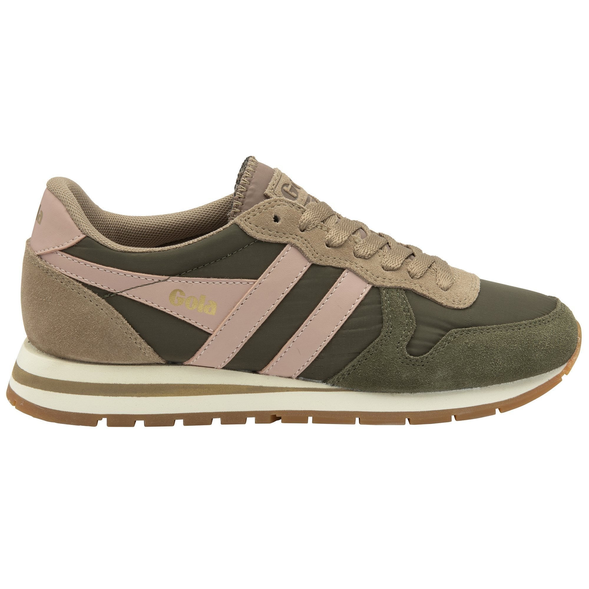 Gola Classics Women's Daytona Chute Sneakers - Khaki/Cappuccino/Coral Pink