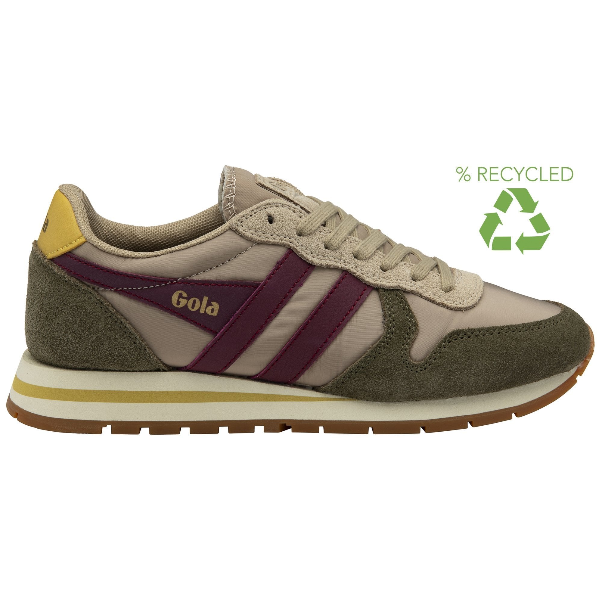 Gola Classics Women's Daytona Chute Sneakers - Bone/Khaki/Cerise