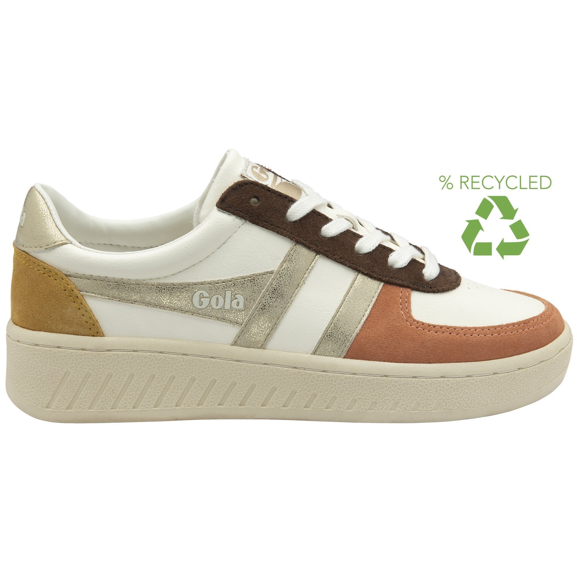 Gola Classics Women's Grandslam Quadrant Sneakers - Off White/Terracotta/Gold/Mustard