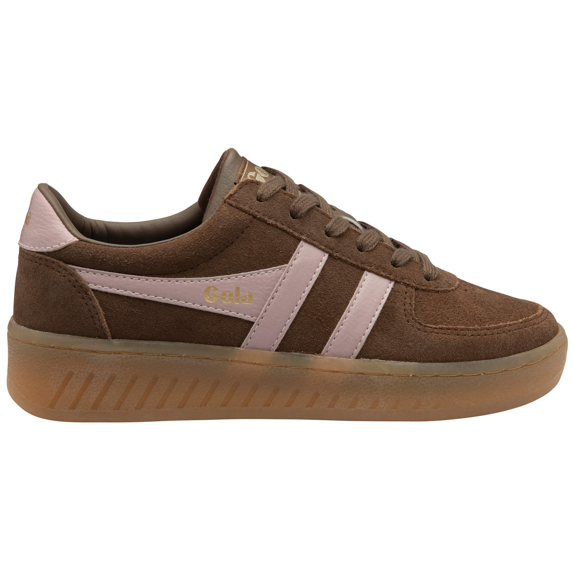 Gola Classics Women's Grandslam Suede Sneakers - Otter/Chalk Pink/Gum