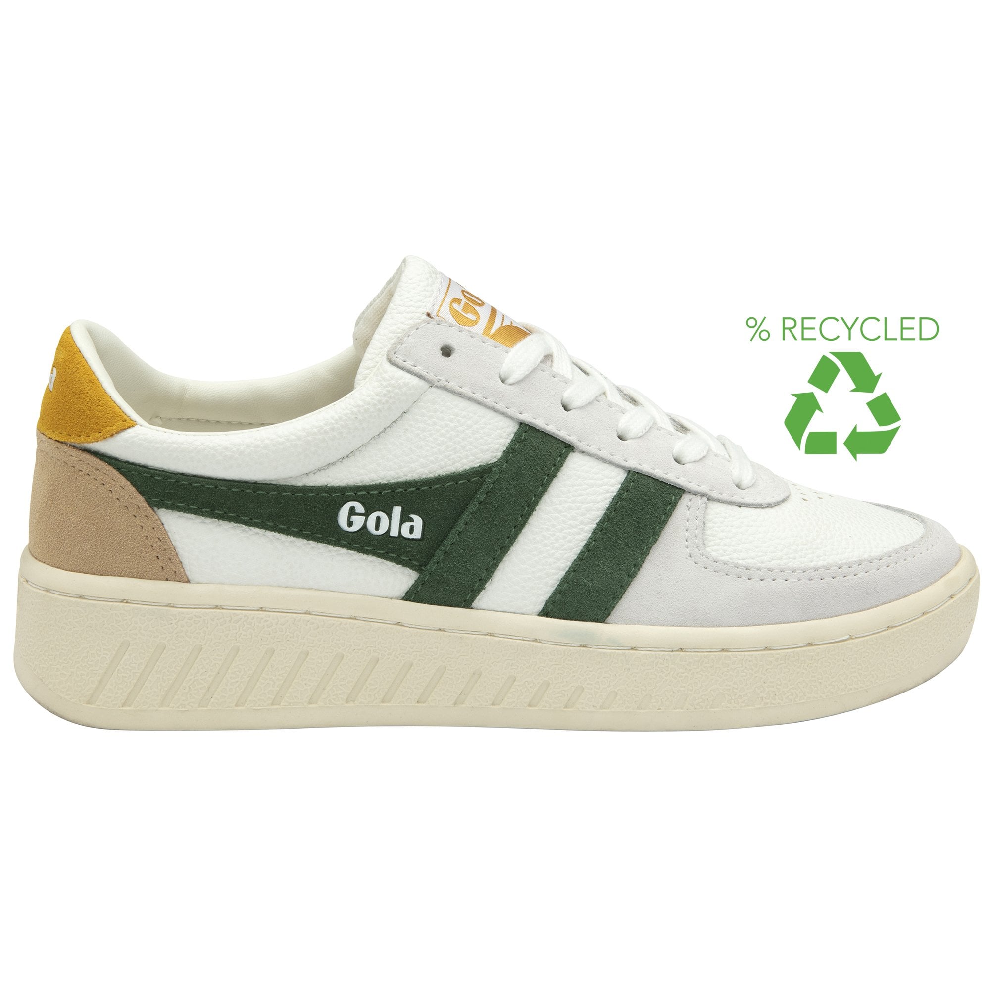 Gola Classics Women's Grandslam Trident Sneakers - White/Evergreen/Sun