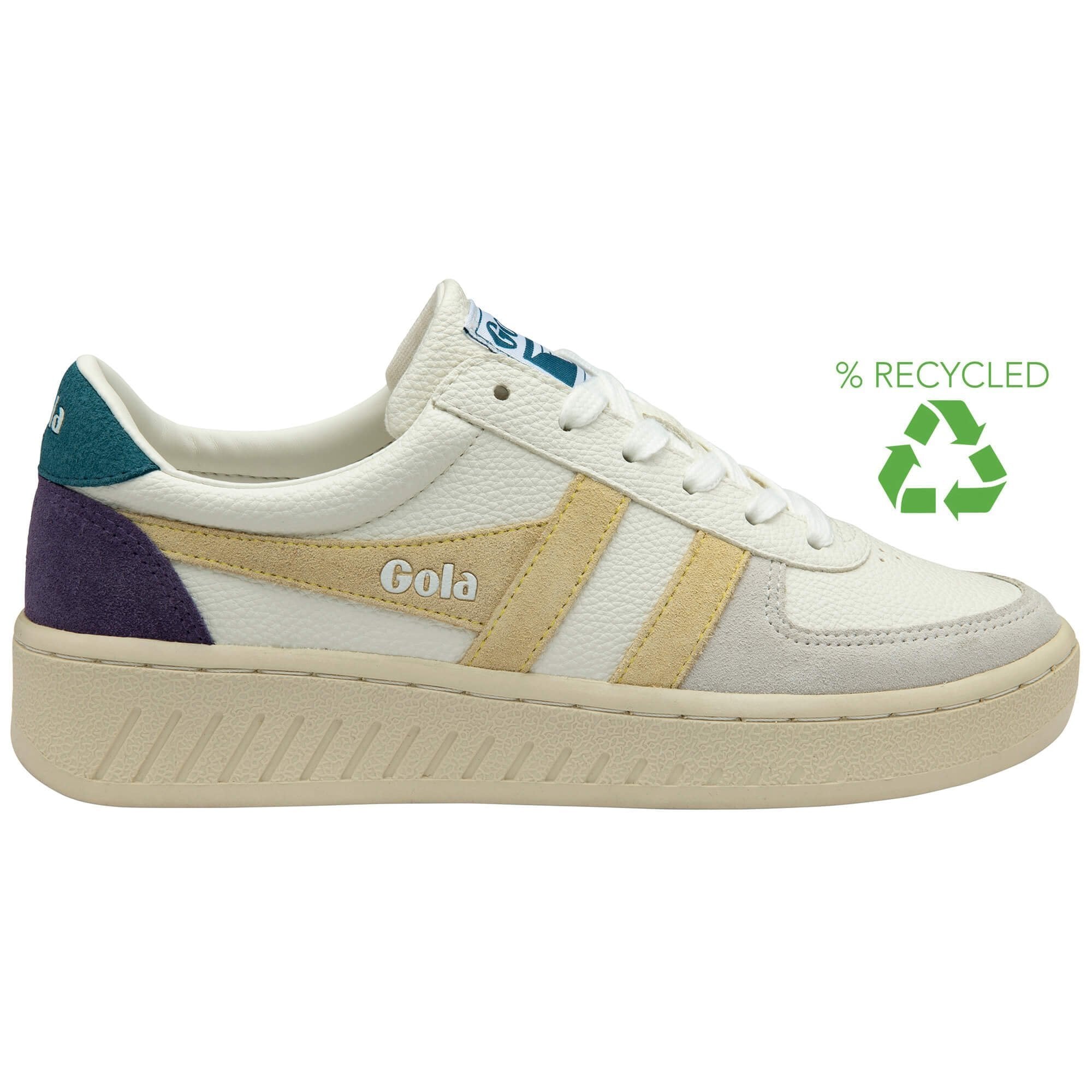 Gola Classics Women's Grandslam Trident Sneakers - White/Buttermilk/Peacock