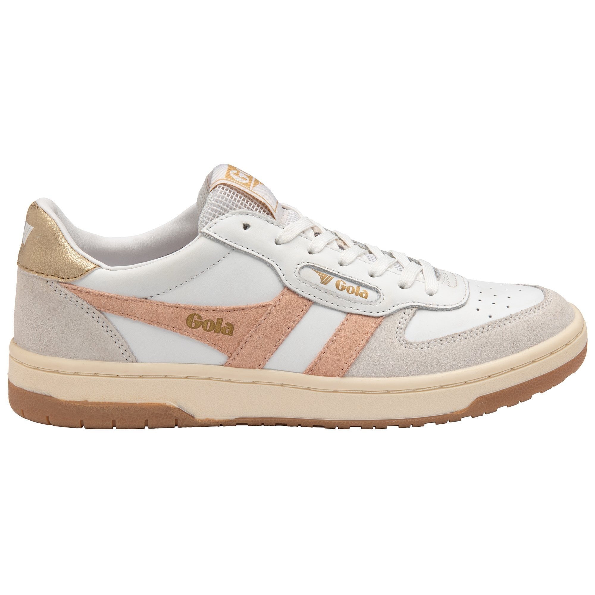 Gola Classics Women's Hawk Sneakers - White/Pearl Pink/Gold