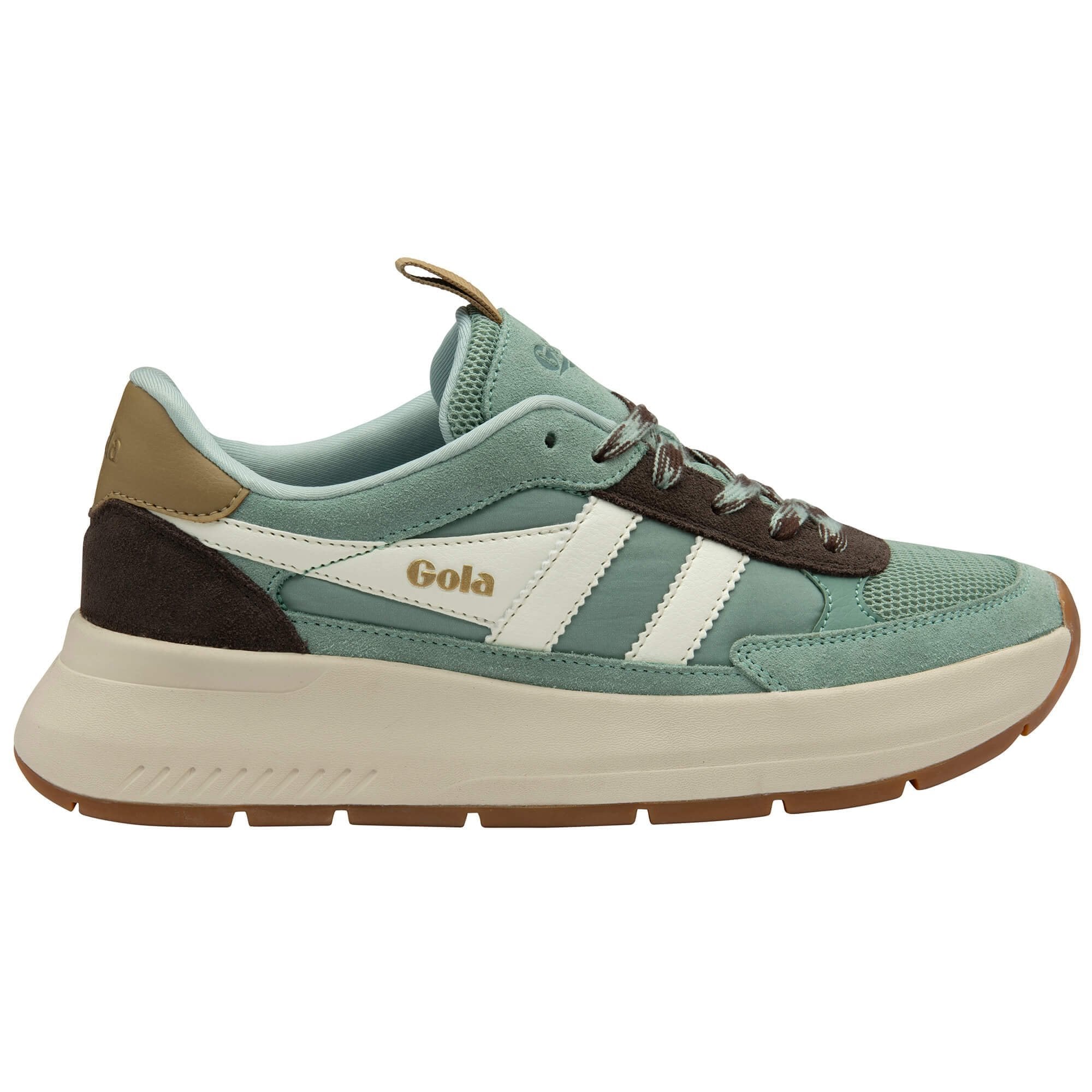 Gola Classics Women's Phoenix Sneakers - Green Mist/Dark Brown/Light Caramel
