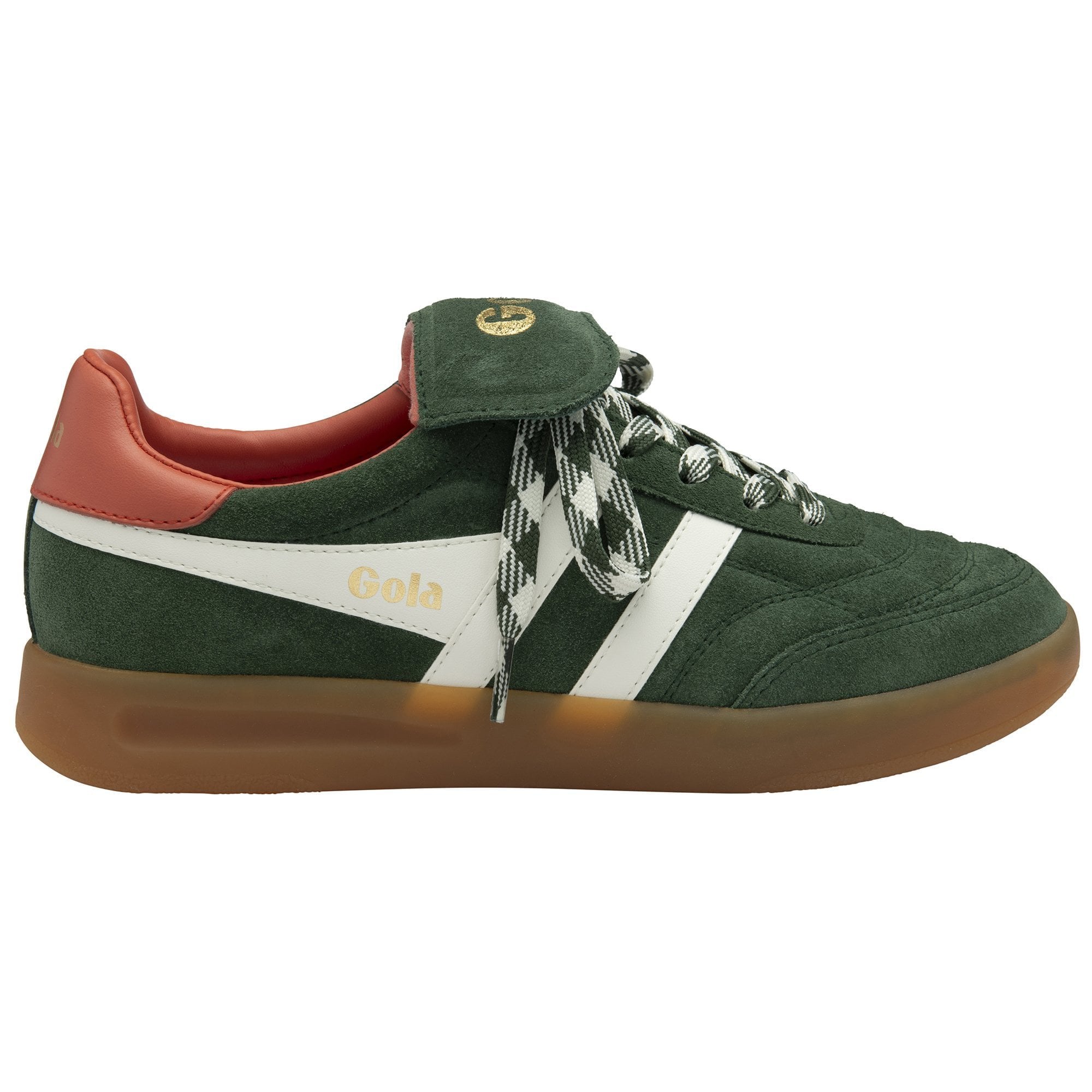Gola Classics Women's Stadia '86 Sneakers - Evergreen/Off White/Hot Coral/Gum