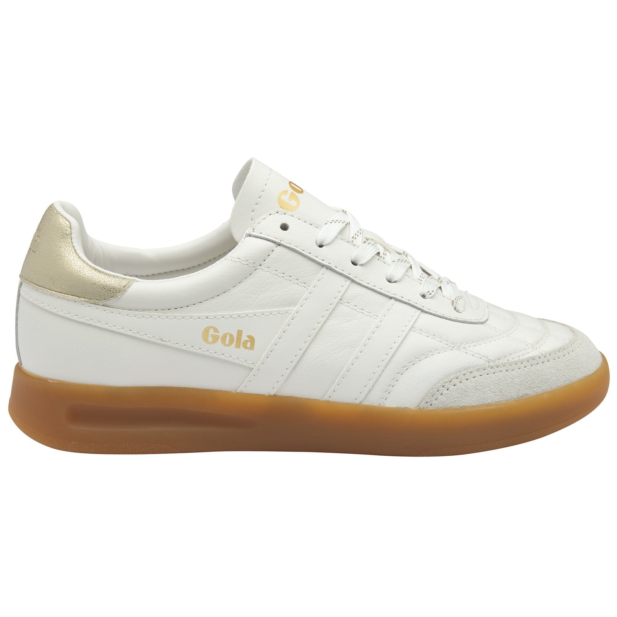Gola Classics Women's Stadia Leather Sneakers - White/Gold/Gum