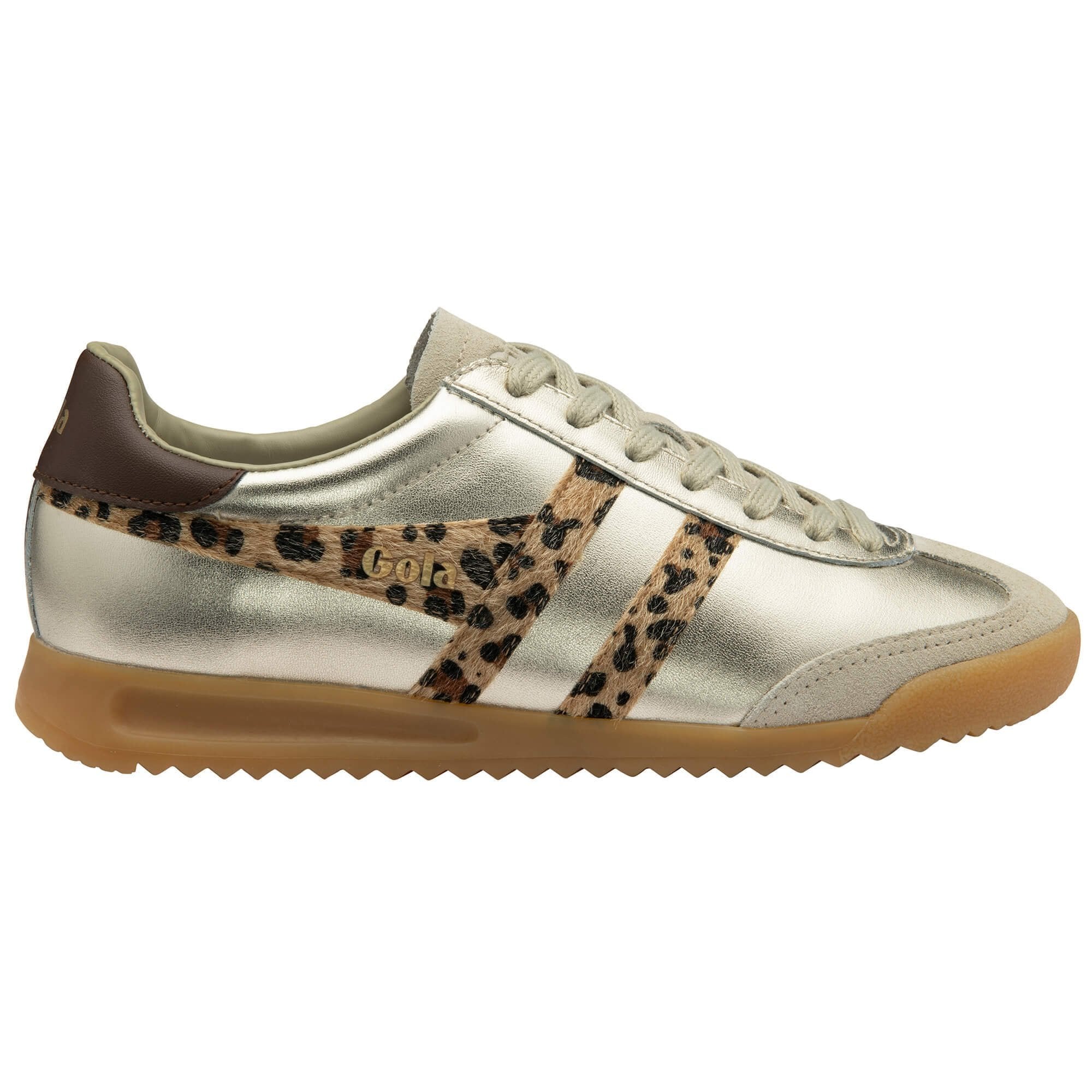 Gola Classics Women's Torpedo Glimmer Safari Sneakers - Gold/Leopard/Dark Brown