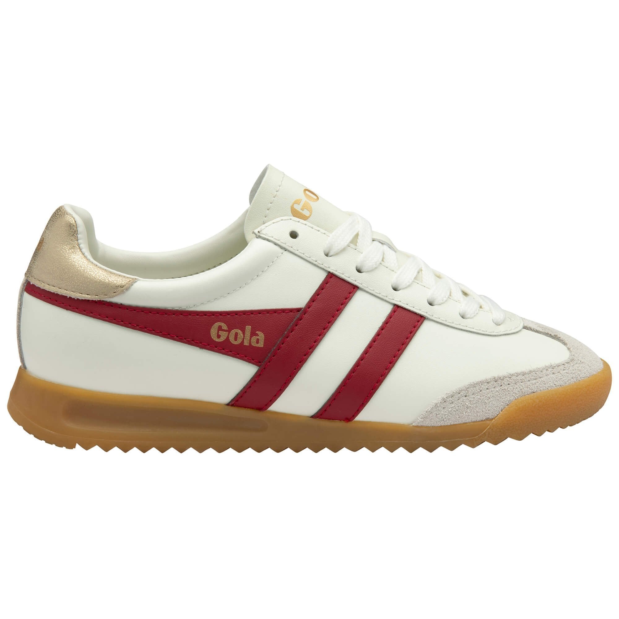 Gola Classics Women's Torpedo Leather Sneakers - Off White/Deep Red/Gold