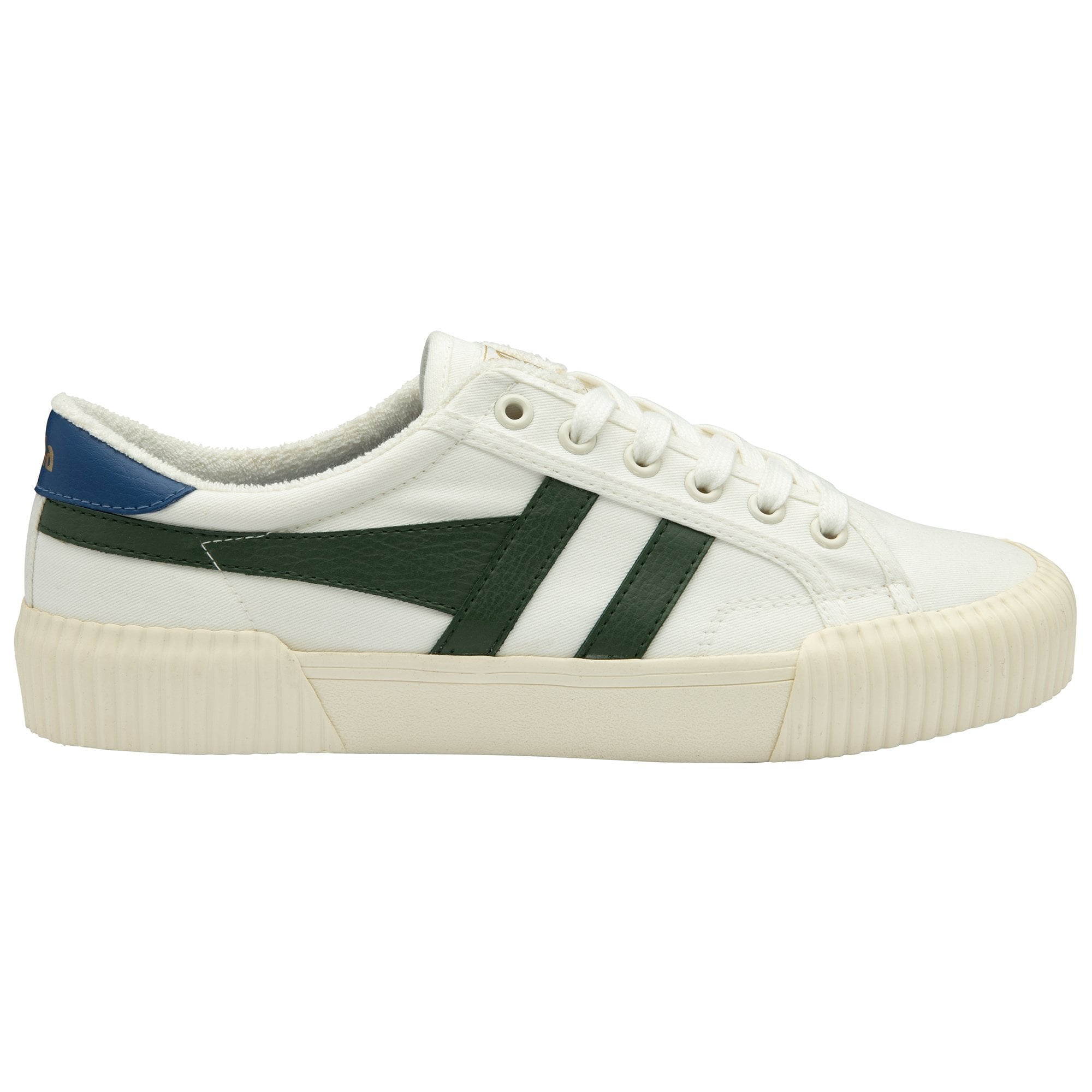 Vegan Gola Classics Men's Rally Plimsoll Sneakers - Off White/Evergreen/Marine Blue