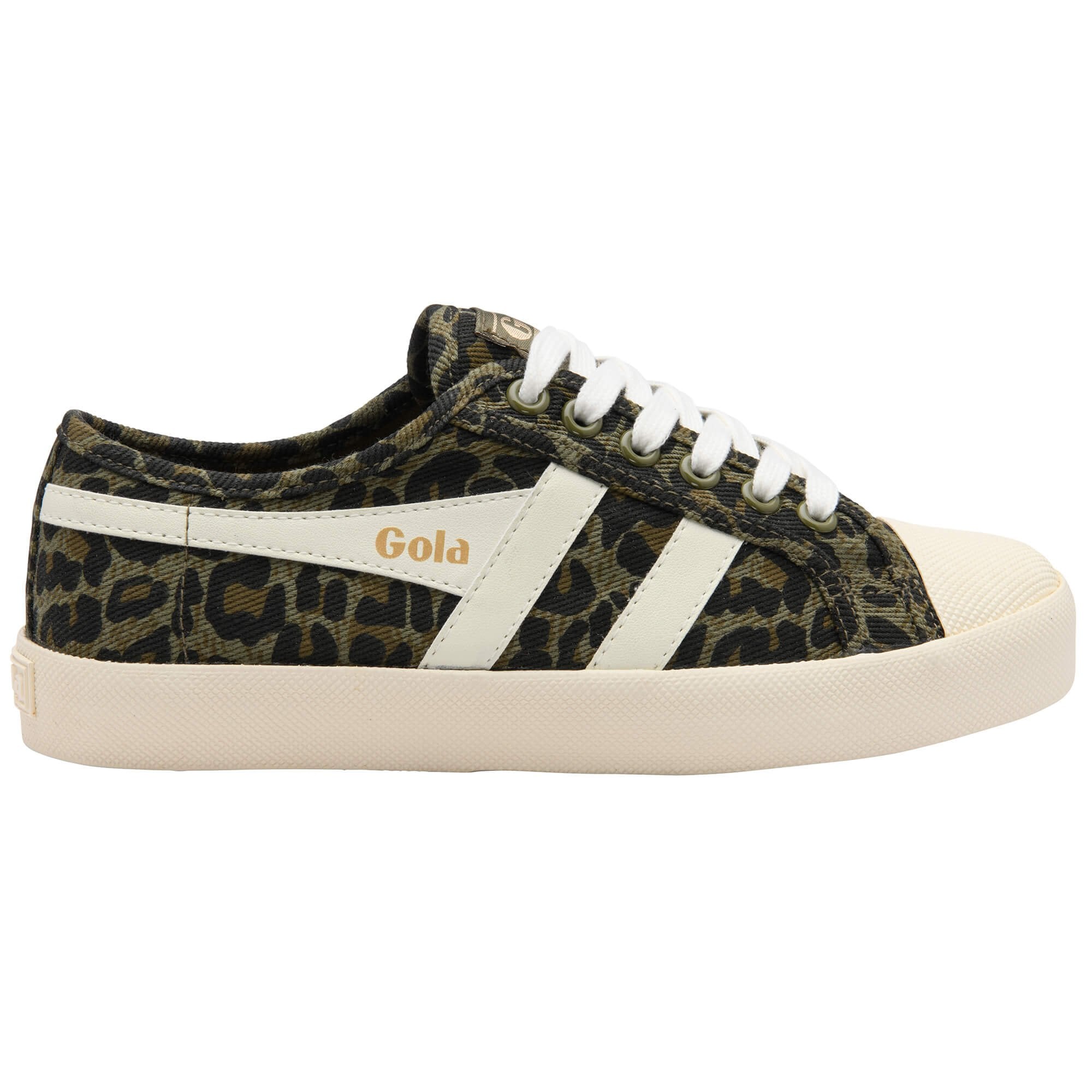 Vegan Gola Classics Women's Coaster Leopard - Khaki/Off White